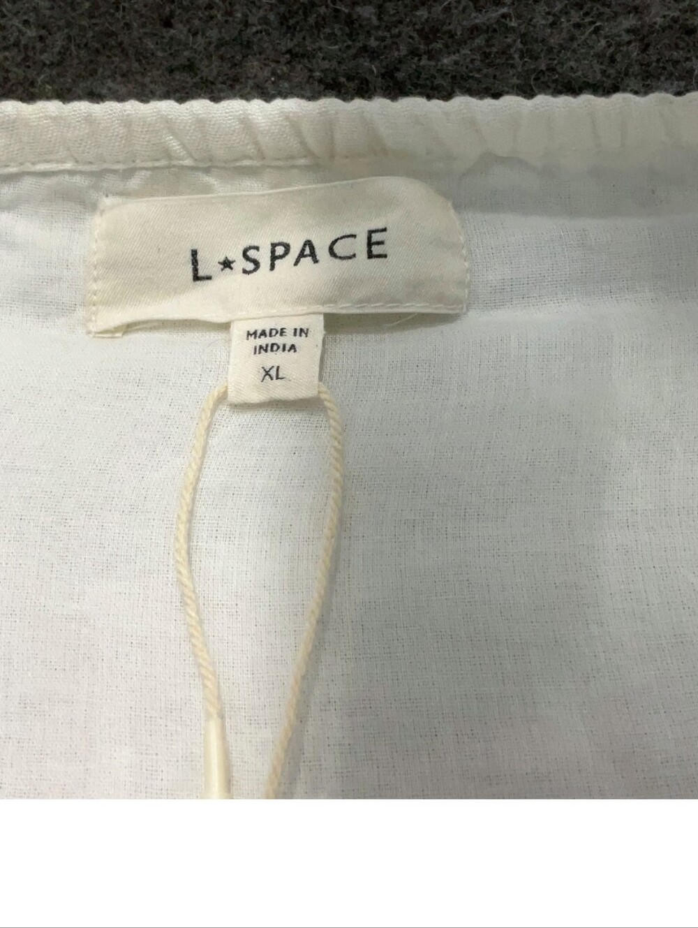 L*SPACE Rosita Dress XL NWT Ivory Linen Blend Cutout Tie Back Mini $165 - Picture 6 of 9